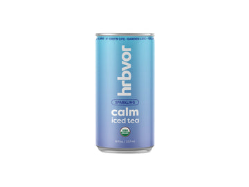 CALM | Sparkling Iced Tea | Chamomile, Scullcap, Passionflower, Lemonbalm, Butterfly Pea | 8oz Cans | Case of 8