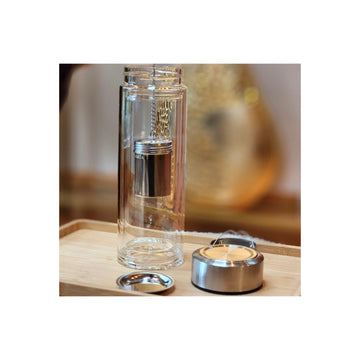 Tumbler & Diffuser | Premium Double Walled Glass + Stainless Steel | 16oz