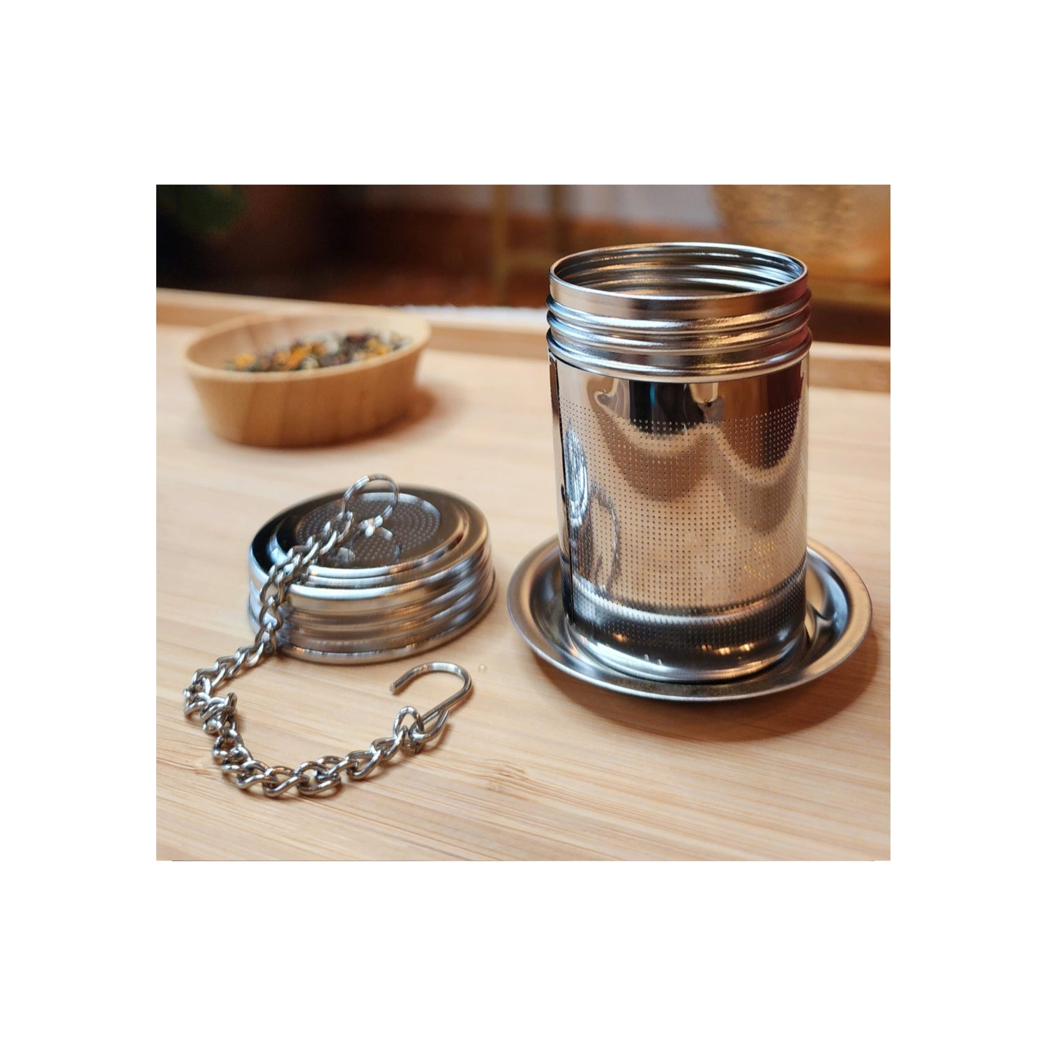 Loose Leaf Tea Infuser With Lid Stainless Steel Single Serving Tea