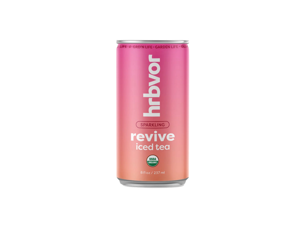 REVIVE | Sparkling Iced Tea | Hibiscus, White Peony, Lemongrass, Mint | 8oz Cans | Case of 8