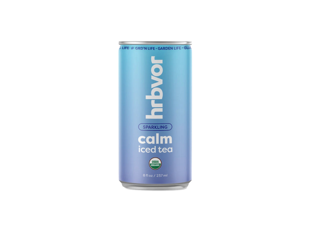 CALM | Sparkling Iced Tea | Chamomile, Scullcap, Passionflower, Lemonbalm, Butterfly Pea | 8oz Cans | Case of 8
