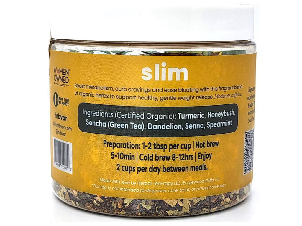 SLIM | Loose Leaf & Sachets | Boost metabolism with this fragrant blend of  organic herbs to curb cravings and reduce bloating. | 28 servings