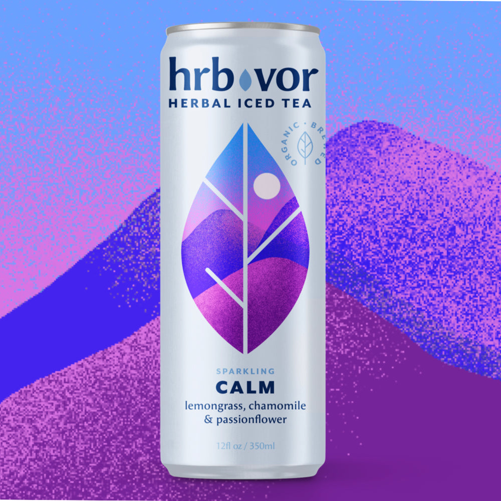 CALM | Sparkling Herbal Iced Tea | Lemongrass, Chamomile & Passionflower|  12oz | Case of 4